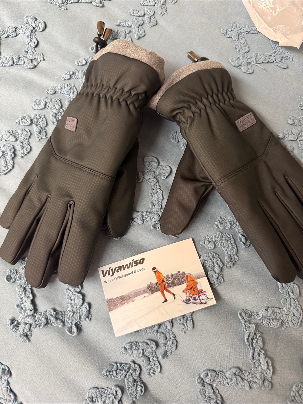 Men's Olive Green Winter Waterproof Gloves